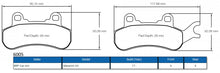 Load image into Gallery viewer, 2d image showing brake pad shape and dimensions