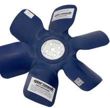 Load image into Gallery viewer, A blue 6-bladed engine fan on a white background