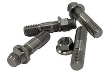 Load image into Gallery viewer, Four titanium studs and nuts on a plain white background