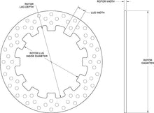 Load image into Gallery viewer, Dimension drawing for Wilwood steel rotor 160-17943
