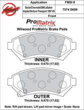 Load image into Gallery viewer, 1997 - 2005 Buick, Cadillac, Chevrolet, Oldsmobile, Pontiac Original Equipment Pads - 150-D0699K
