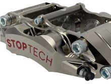 Load image into Gallery viewer, Nickel plated C43 StopTech brake caliper on a white background
