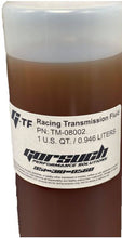 Load image into Gallery viewer, Clear bottle filled with transmission fluid with a white product label
