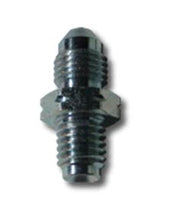 Load image into Gallery viewer, A steel AN fitting featuring male to male design and clear zinc coating

