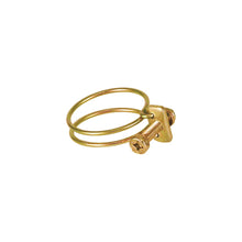 Load image into Gallery viewer, Yellow/zinc colored clamp for holding master cylinder reservoirs to the master cylinders

