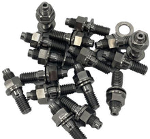 Load image into Gallery viewer, A group of titanium drive flange stud assemblies on a white background
