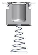 Load image into Gallery viewer, 2d image showing a caliper knockback spring positioned against a brake caliper piston
